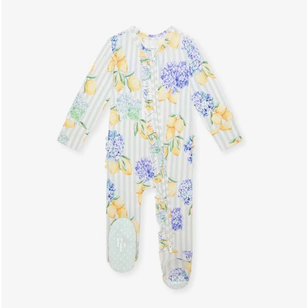 Posh Peanut (Bundle of 2) Ruffled Zippered One-Piece Footie - Size 6-9 Months - Picture 8 of 9